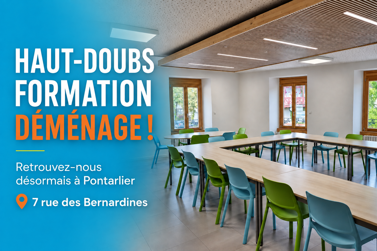 Nouveaux locaux de Haut-Doubs Formation by Formapi Selforme au 7 rue des Bernardines à Pontarlier.